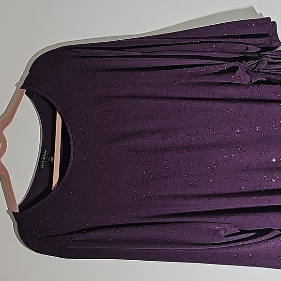LANE BRYANT,‎ Y2K women's purple top with gold bling. Size 22/24. Tie at side. - Picture 2 of 12